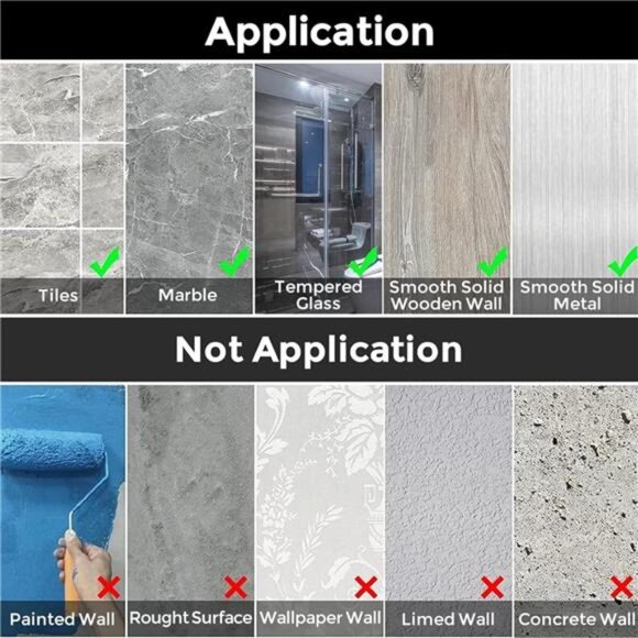 Adhesive Shower Caddy Shelf Shower Wall Organizer,Large Capacity Bathroom - Picture 5 of 7